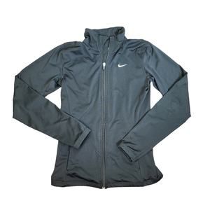 Nike Full Zip Black Mock Neck Track Running Jacket, XS